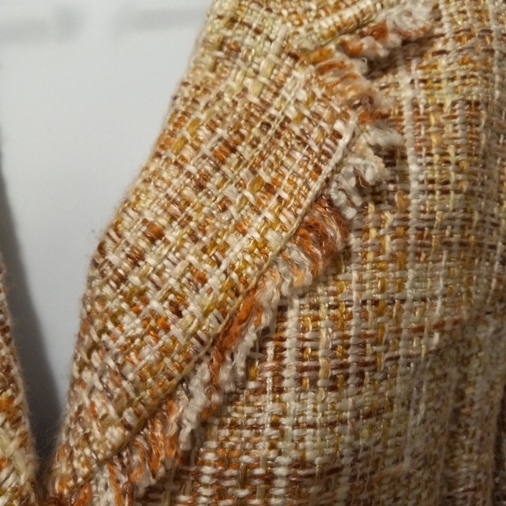 RL Richard Blazer Womens  Sz 8P Fringe Tweed  Blazer - Picture 3 of 8